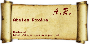 Abeles Roxána névjegykártya